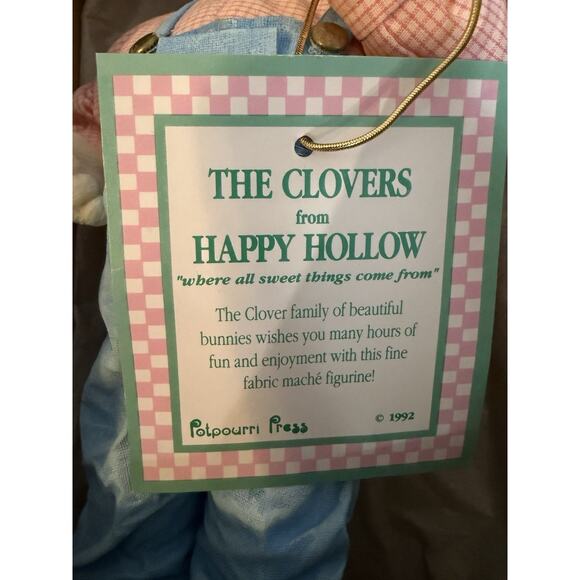 Potpourri Press Happy Hollow Bunny Pair Clementine Hezekiah 1992 w Boxes - Picture 7 of 11